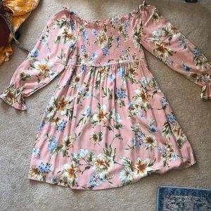 Off the shoulder long sleeve dress